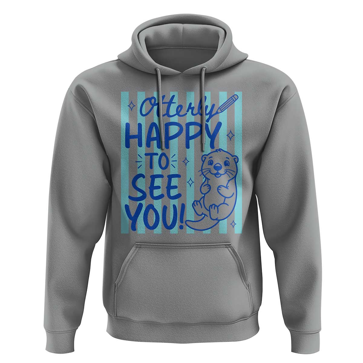 Cute Otter Pun Back To School Retro Preppy Hoodie Otterly Happy To See You