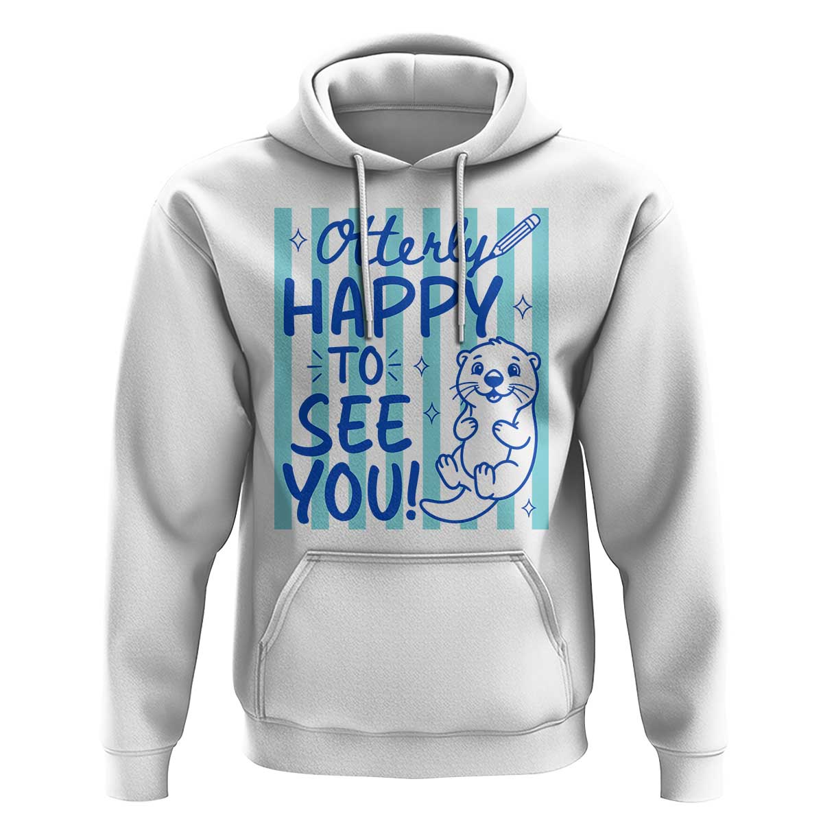 Cute Otter Pun Back To School Retro Preppy Hoodie Otterly Happy To See You