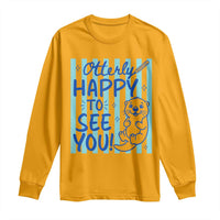 Cute Otter Pun Back To School Retro Preppy Long Sleeve Shirt Otterly Happy To See You