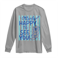 Cute Otter Pun Back To School Retro Preppy Long Sleeve Shirt Otterly Happy To See You