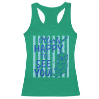 Cute Otter Pun Back To School Retro Preppy Racerback Tank Top Otterly Happy To See You