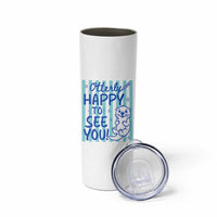 Cute Otter Pun Back To School Retro Preppy Skinny Tumbler Otterly Happy To See You