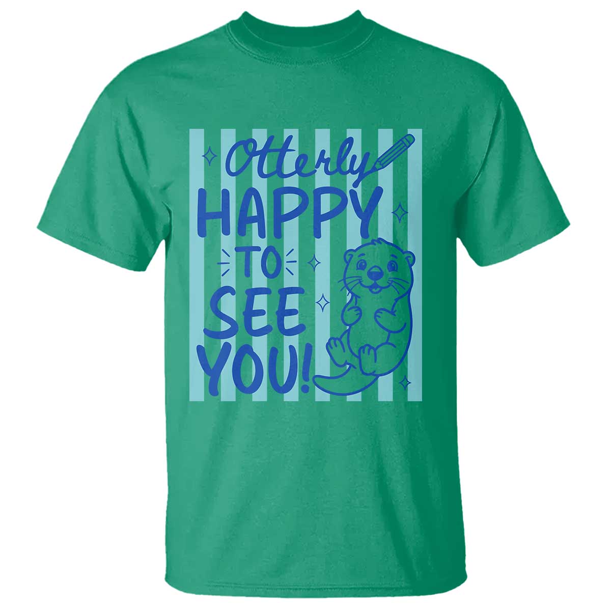 Cute Otter Pun Back To School Retro Preppy T Shirt Otterly Happy To See You
