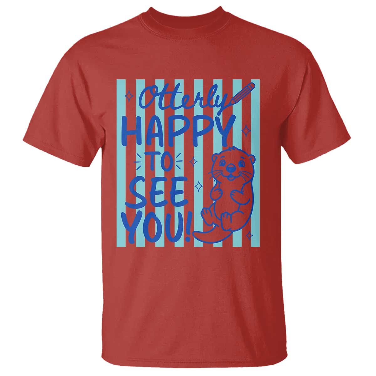 Cute Otter Pun Back To School Retro Preppy T Shirt Otterly Happy To See You