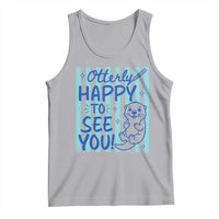 Cute Otter Pun Back To School Retro Preppy Tank Top Otterly Happy To See You