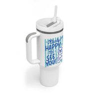 Cute Otter Pun Back To School Retro Preppy Tumbler With Handle Otterly Happy To See You