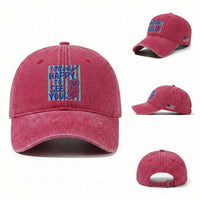 Cute Otter Pun Back To School Retro Preppy Washed Cotton Baseball Cap Otterly Happy To See You