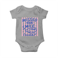 Cute Crocodile Pun Back To School Retro Preppy Baby Onesie Missed Your Smile Crocodile