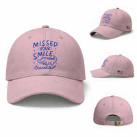Cute Crocodile Pun Back To School Retro Preppy Baseball Cap Missed Your Smile Crocodile