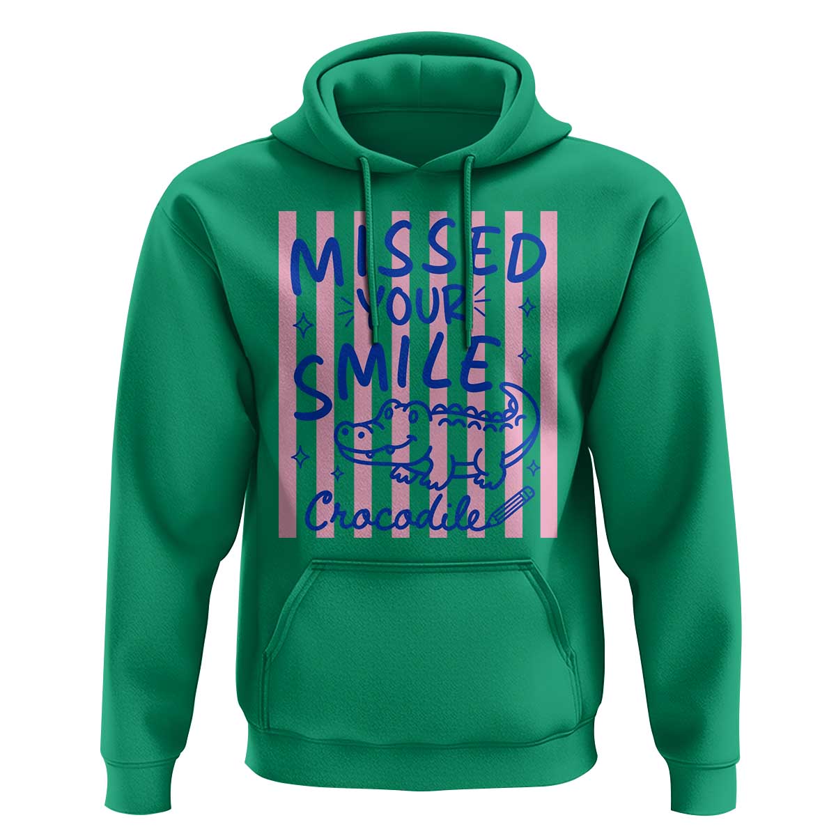 Cute Crocodile Pun Back To School Retro Preppy Hoodie Missed Your Smile Crocodile