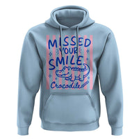 Cute Crocodile Pun Back To School Retro Preppy Hoodie Missed Your Smile Crocodile
