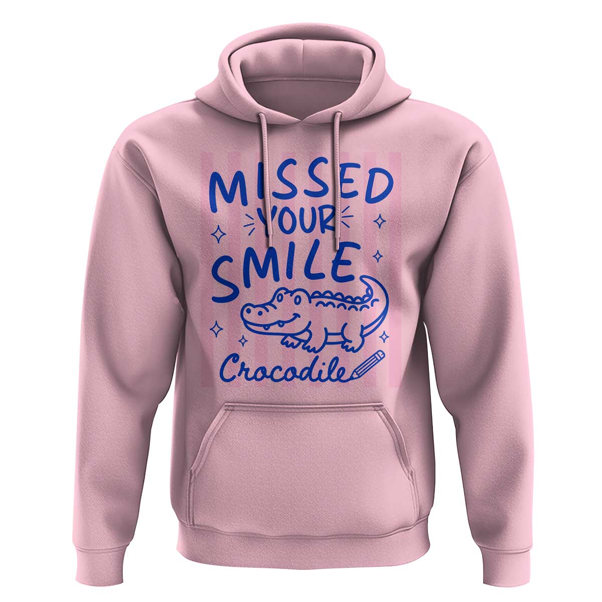 Cute Crocodile Pun Back To School Retro Preppy Hoodie Missed Your Smile Crocodile