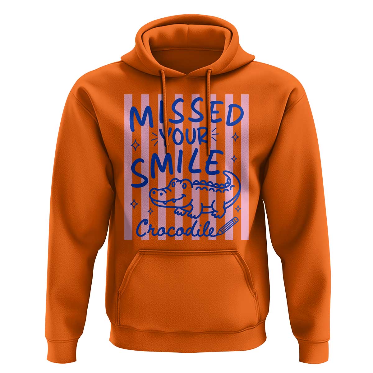 Cute Crocodile Pun Back To School Retro Preppy Hoodie Missed Your Smile Crocodile