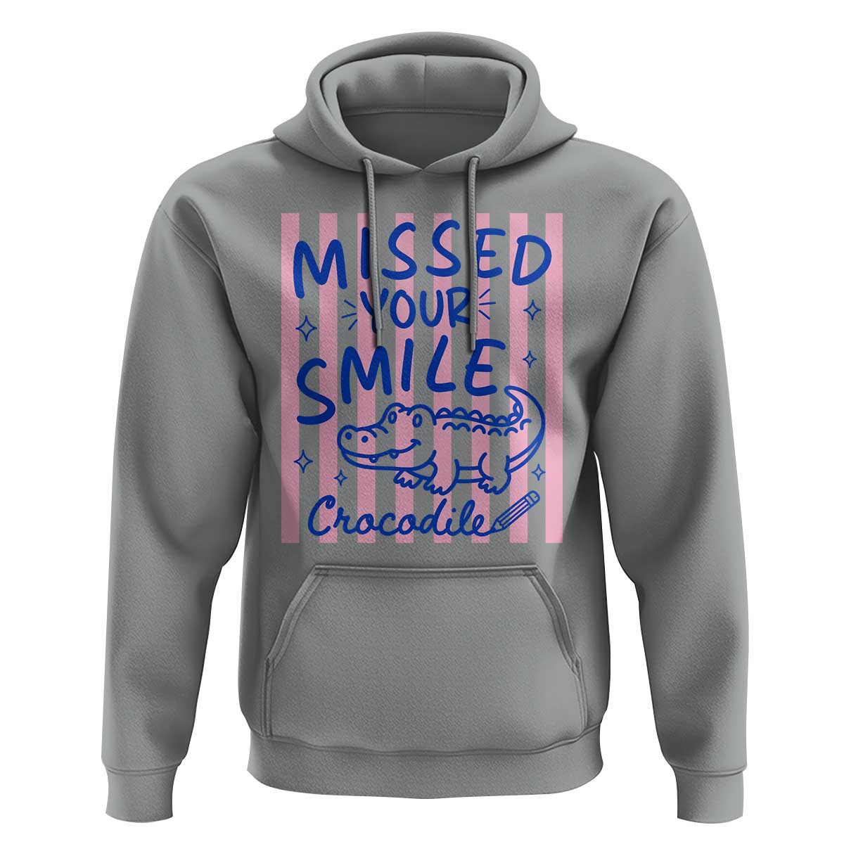 Cute Crocodile Pun Back To School Retro Preppy Hoodie Missed Your Smile Crocodile
