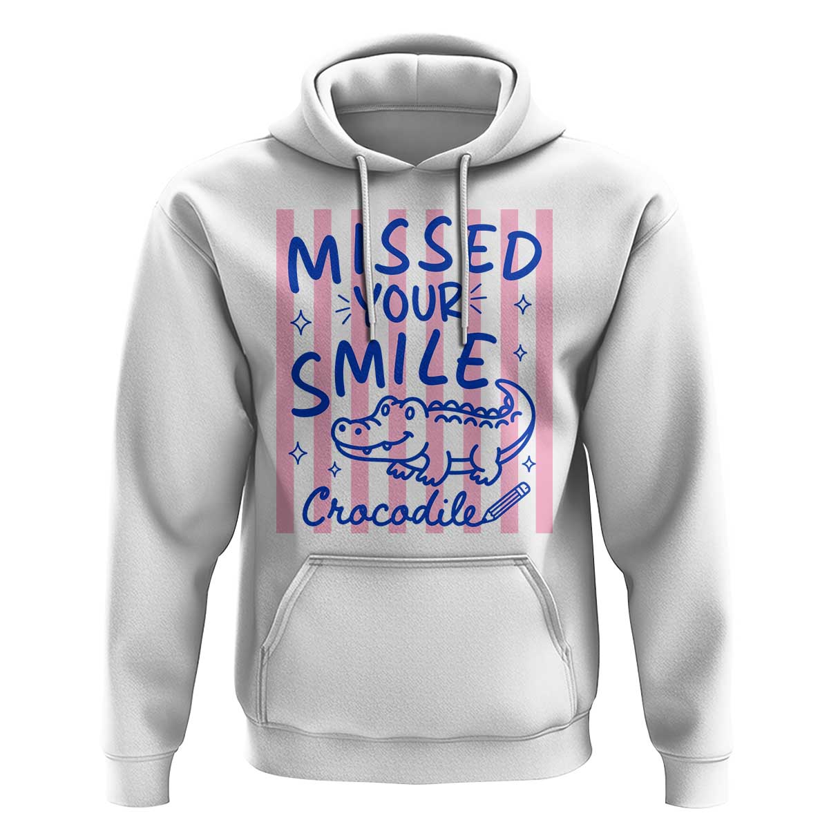 Cute Crocodile Pun Back To School Retro Preppy Hoodie Missed Your Smile Crocodile