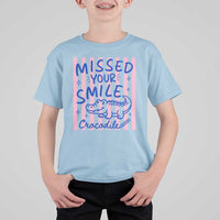 Cute Crocodile Pun Back To School Retro Preppy T Shirt For Kid Missed Your Smile Crocodile