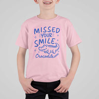 Cute Crocodile Pun Back To School Retro Preppy T Shirt For Kid Missed Your Smile Crocodile