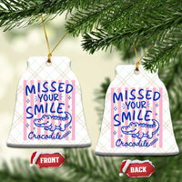 Cute Crocodile Pun Back To School Retro Preppy Ceramic Ornament Missed Your Smile Crocodile