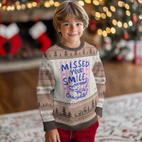 Cute Crocodile Pun Back To School Retro Preppy Ugly Christmas Sweater Missed Your Smile Crocodile