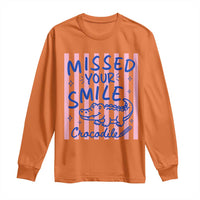 Cute Crocodile Pun Back To School Retro Preppy Long Sleeve Shirt Missed Your Smile Crocodile