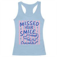 Cute Crocodile Pun Back To School Retro Preppy Racerback Tank Top Missed Your Smile Crocodile