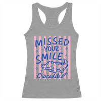 Cute Crocodile Pun Back To School Retro Preppy Racerback Tank Top Missed Your Smile Crocodile
