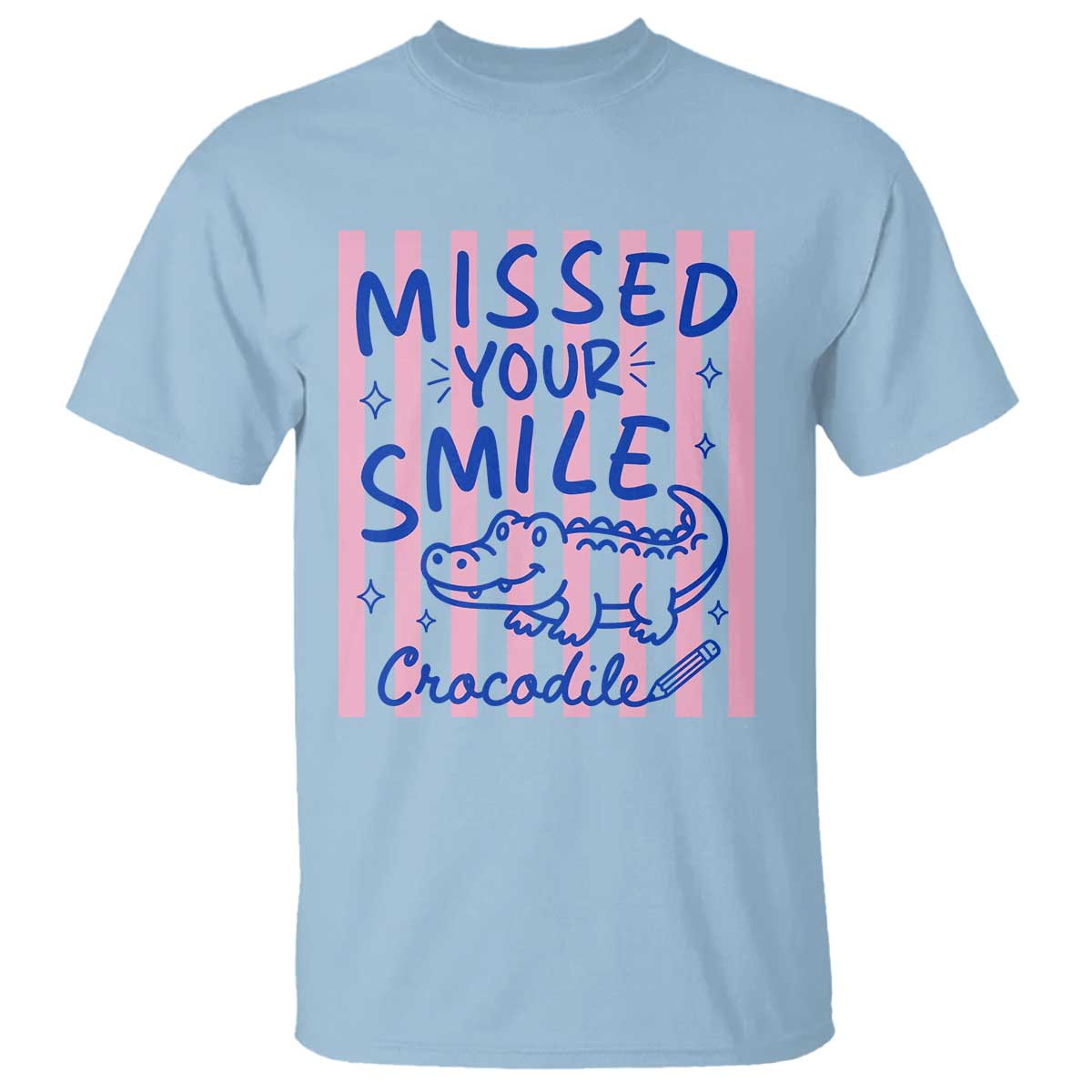Cute Crocodile Pun Back To School Retro Preppy T Shirt Missed Your Smile Crocodile