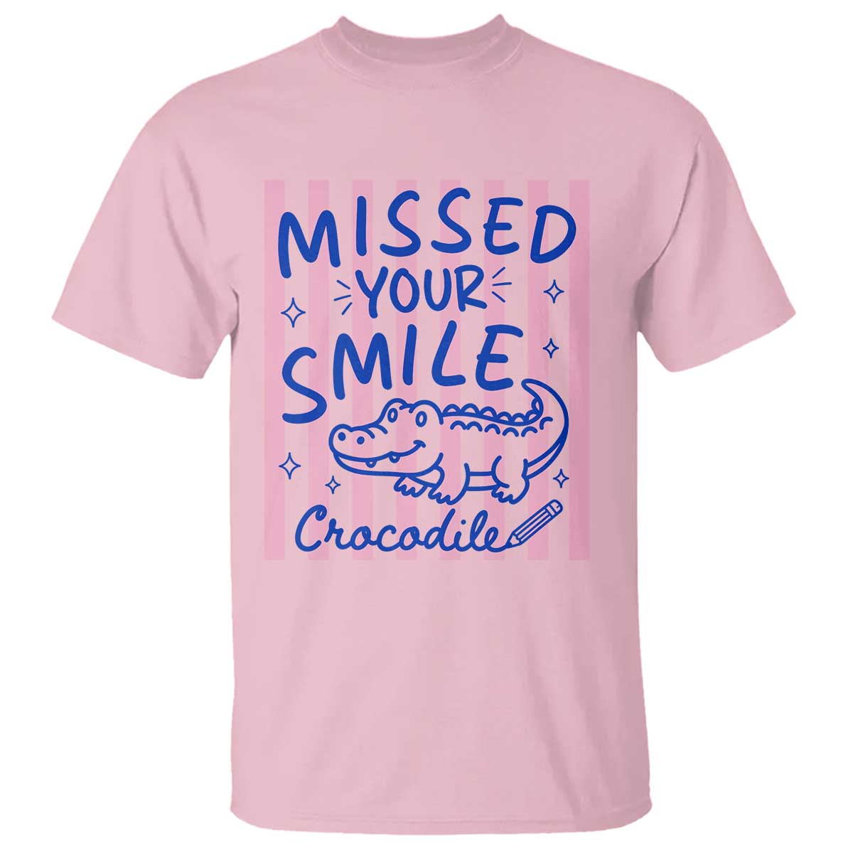 Cute Crocodile Pun Back To School Retro Preppy T Shirt Missed Your Smile Crocodile