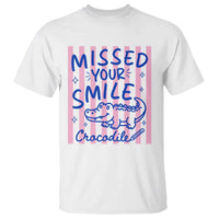Cute Crocodile Pun Back To School Retro Preppy T Shirt Missed Your Smile Crocodile