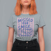 Cute Crocodile Pun Back To School Retro Preppy T Shirt For Women Missed Your Smile Crocodile
