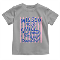 Cute Crocodile Pun Back To School Retro Preppy Toddler T Shirt Missed Your Smile Crocodile