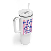Cute Crocodile Pun Back To School Retro Preppy Tumbler With Handle Missed Your Smile Crocodile