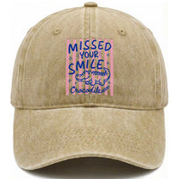Cute Crocodile Pun Back To School Retro Preppy Washed Cotton Baseball Cap Missed Your Smile Crocodile