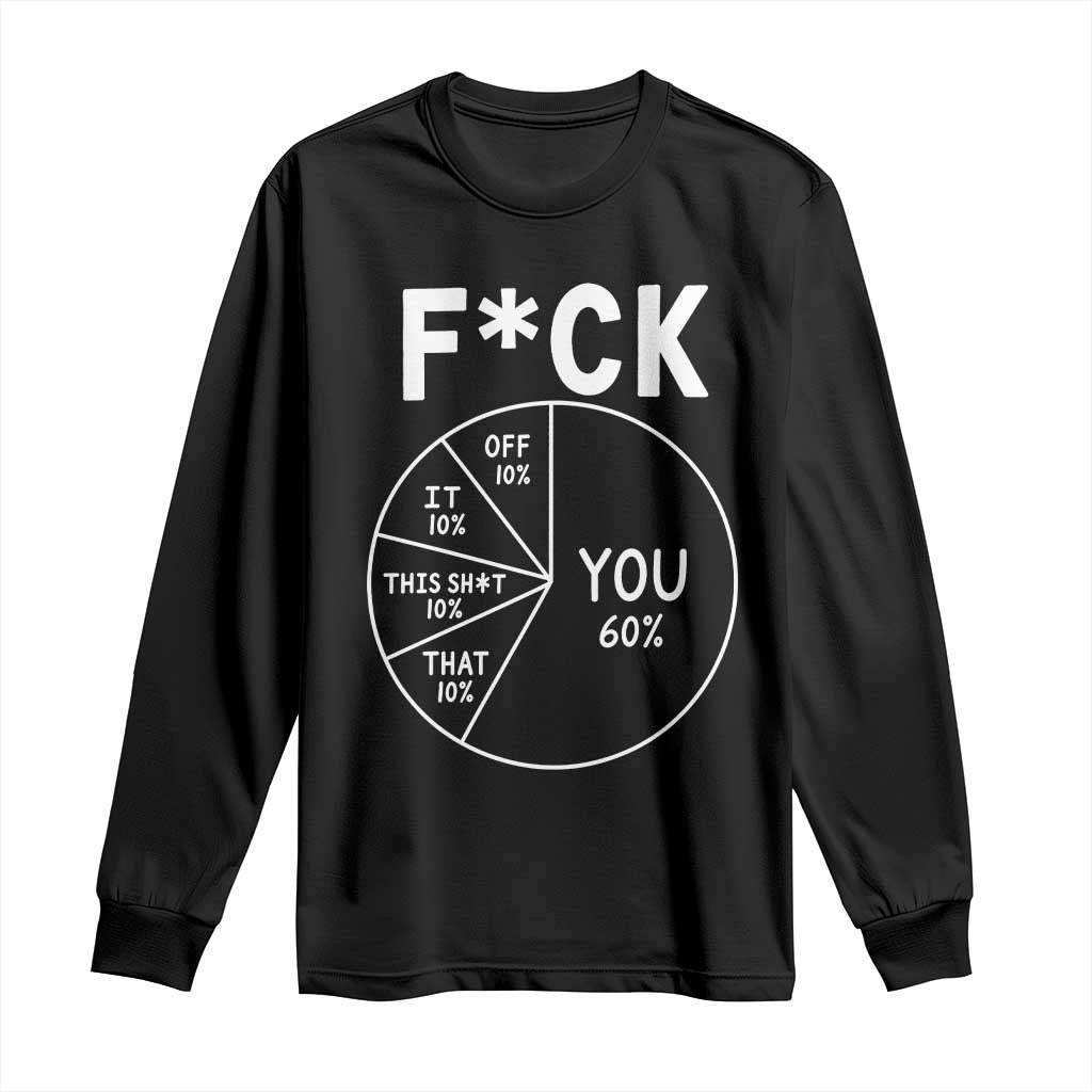 Funny Fuck Profanity Pie Chart You Off It This Shit That Long Sleeve Shirt Sarcastic Anti Social Office Humor