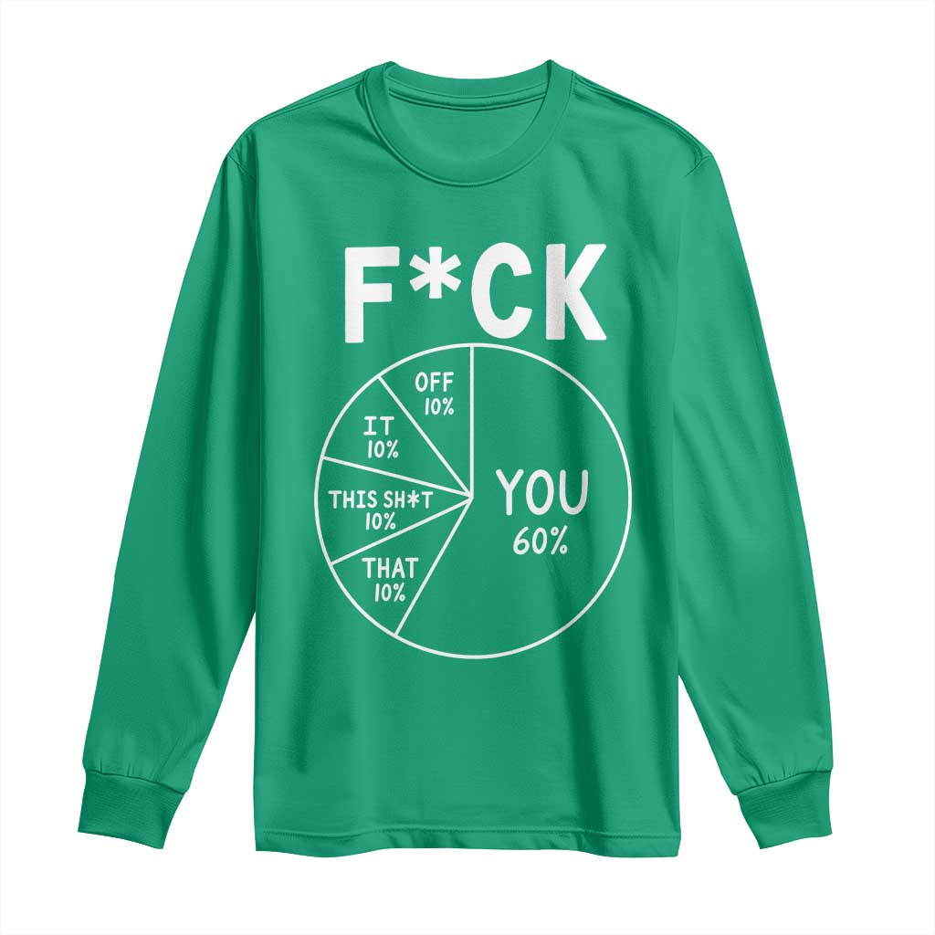 Funny Fuck Profanity Pie Chart You Off It This Shit That Long Sleeve Shirt Sarcastic Anti Social Office Humor