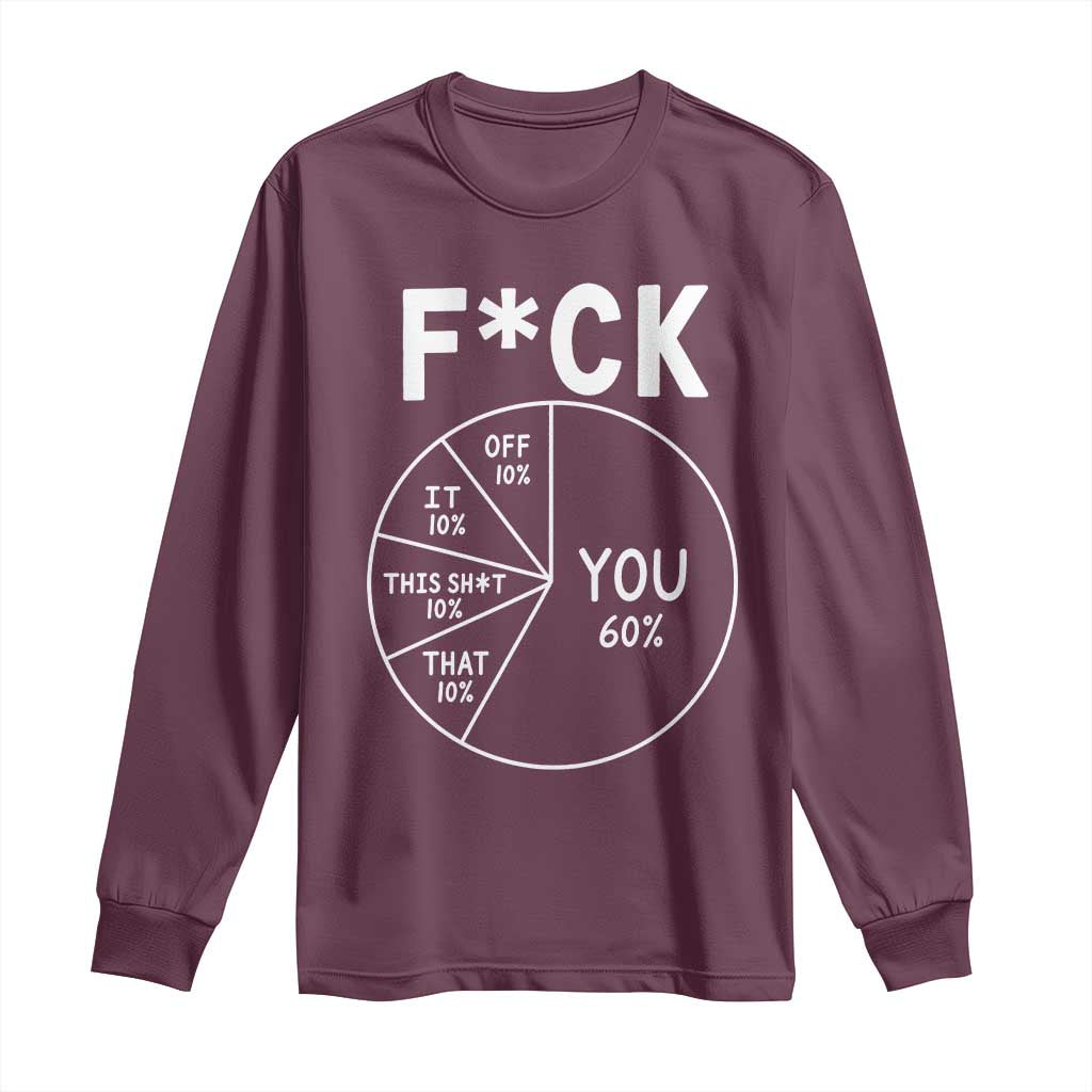 Funny Fuck Profanity Pie Chart You Off It This Shit That Long Sleeve Shirt Sarcastic Anti Social Office Humor