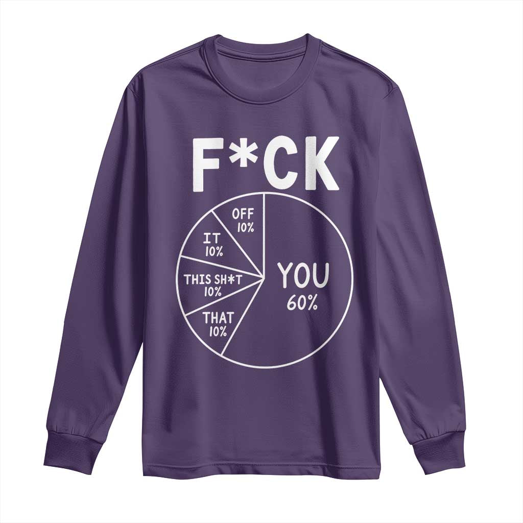 Funny Fuck Profanity Pie Chart You Off It This Shit That Long Sleeve Shirt Sarcastic Anti Social Office Humor