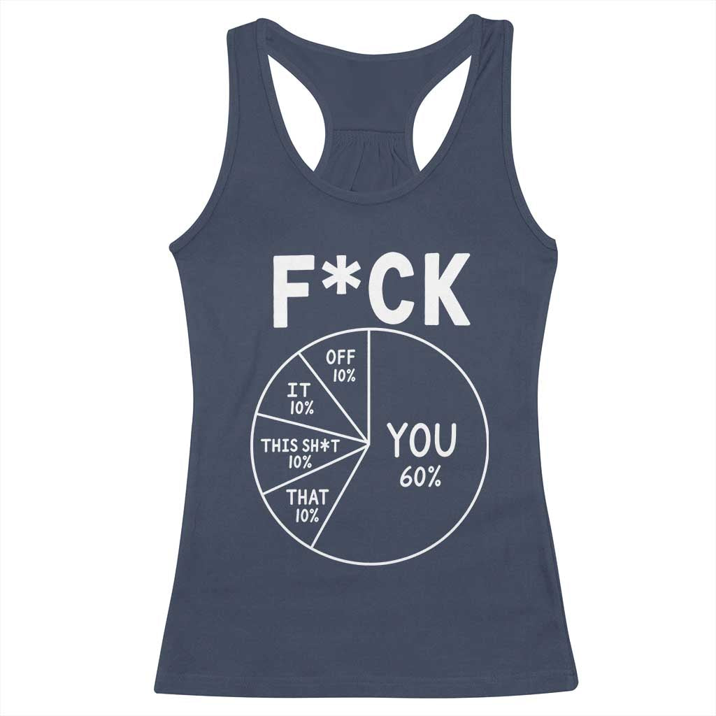 Funny Fuck Profanity Pie Chart You Off It This Shit That Racerback Tank Top Sarcastic Anti Social Office Humor