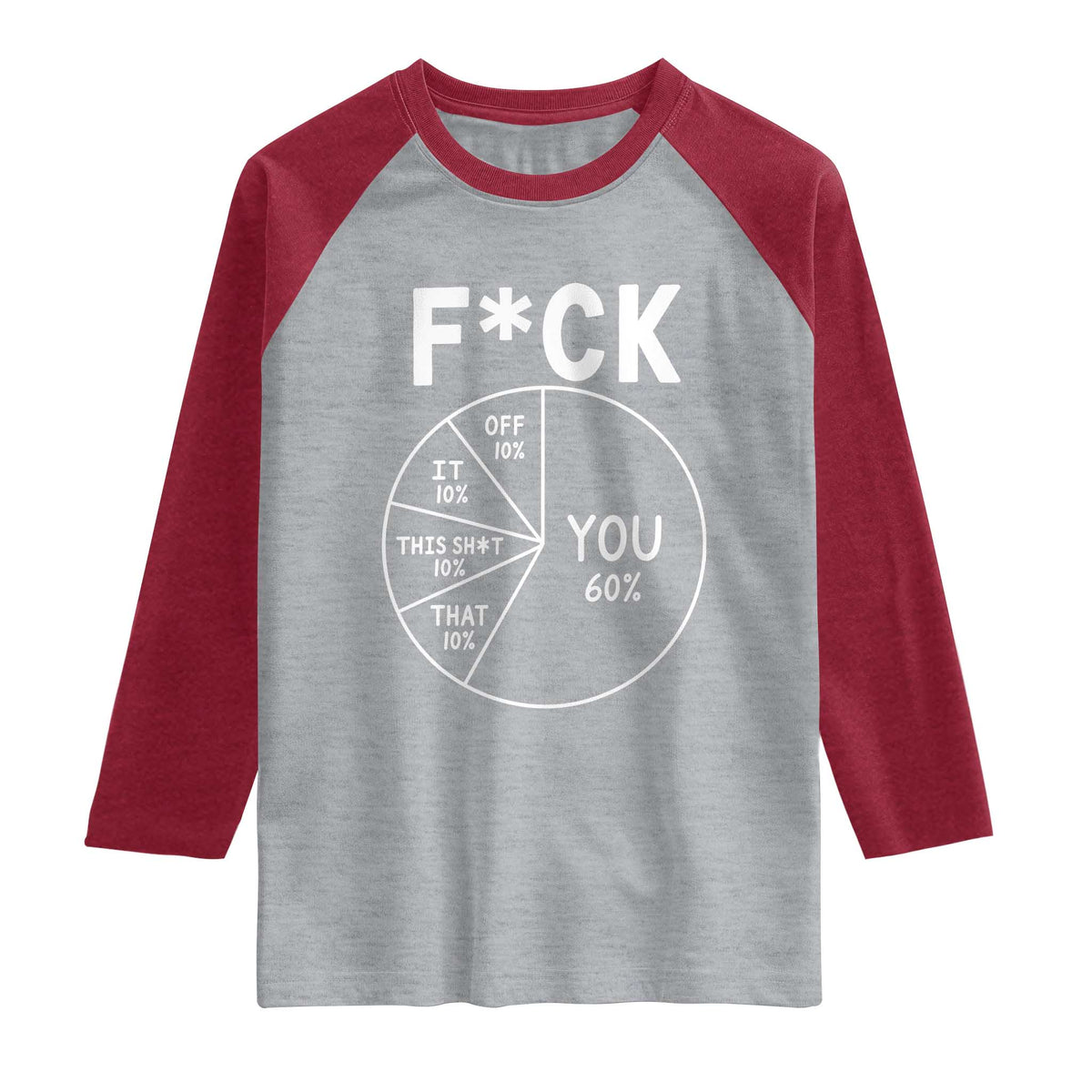 Funny Fuck Profanity Pie Chart You Off It This Shit That Raglan Shirt Sarcastic Anti Social Office Humor
