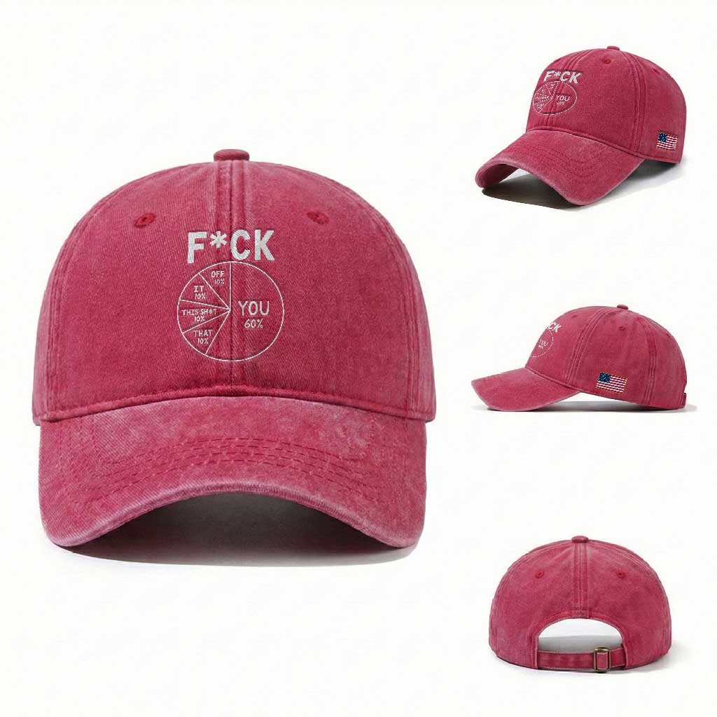 Funny Fuck Profanity Pie Chart You Off It This Shit That Washed Cotton Baseball Cap Sarcastic Anti Social Office Humor