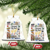 I Survived My Trip To NYC Iconic Symbols Graphic Ceramic Ornament Funny New York City Travel Humor Vacation Souvernir