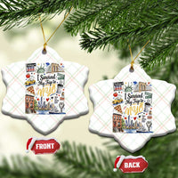 I Survived My Trip To NYC Iconic Symbols Graphic Ceramic Ornament Funny New York City Travel Humor Vacation Souvernir
