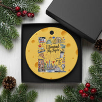 I Survived My Trip To NYC Iconic Symbols Graphic Ceramic Ornament Funny New York City Travel Humor Vacation Souvernir