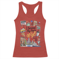 I Survived My Trip To NYC Iconic Symbols Graphic Racerback Tank Top Funny New York City Travel Humor Vacation Souvernir