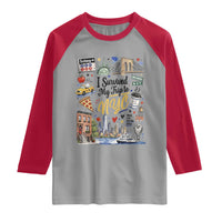 I Survived My Trip To NYC Iconic Symbols Graphic Raglan Shirt Funny New York City Travel Humor Vacation Souvernir