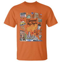 I Survived My Trip To NYC Iconic Symbols Graphic T Shirt Funny New York City Travel Humor Vacation Souvernir