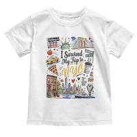 I Survived My Trip To NYC Iconic Symbols Graphic Toddler T Shirt Funny New York City Travel Humor Vacation Souvernir