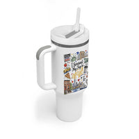 I Survived My Trip To NYC Iconic Symbols Graphic Tumbler With Handle Funny New York City Travel Humor Vacation Souvernir