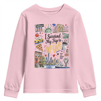 I Survived My Trip To NYC Iconic Symbols Graphic Youth Sweatshirt Funny New York City Travel Humor Vacation Souvernir