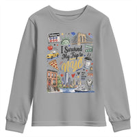 I Survived My Trip To NYC Iconic Symbols Graphic Youth Sweatshirt Funny New York City Travel Humor Vacation Souvernir